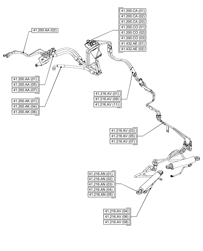 Схема запчастей Case IH PUMA 185 - (41.000.00[02]) - SECTION INDEX - STEERING (41) - STEERING