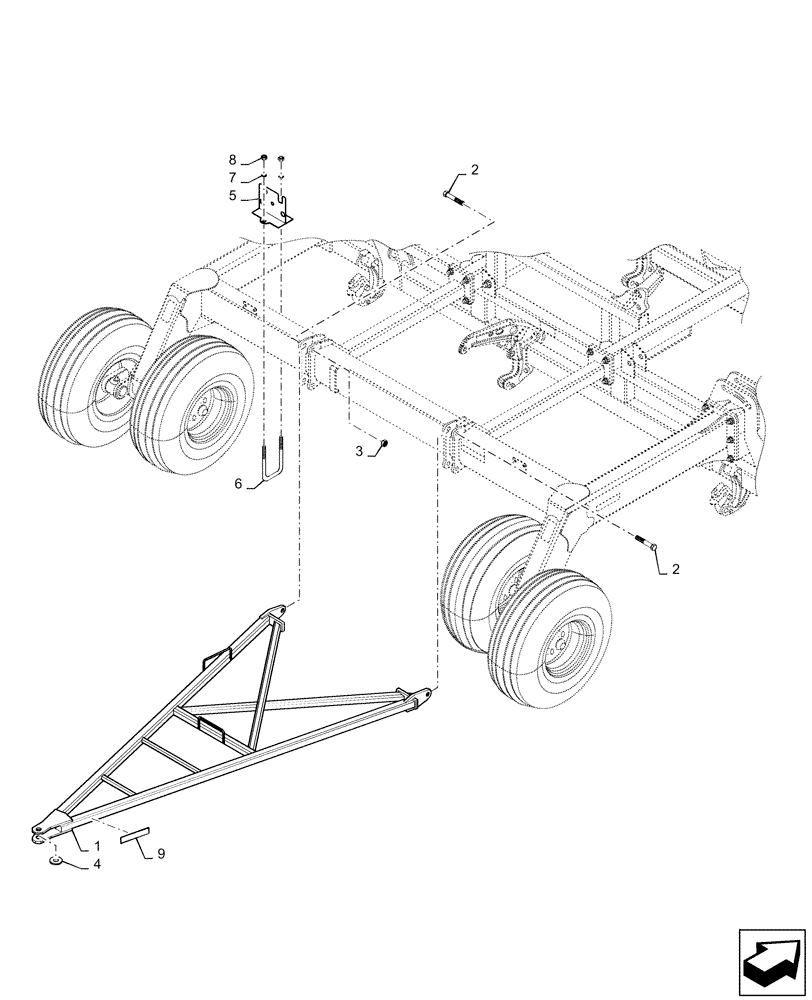 Схема запчастей Case IH 500 - (37.100.AF[03]) - REAR HITCH 50 AND 60 SERIES AIR CART (37) - HITCHES, DRAWBARS & IMPLEMENT COUPLINGS