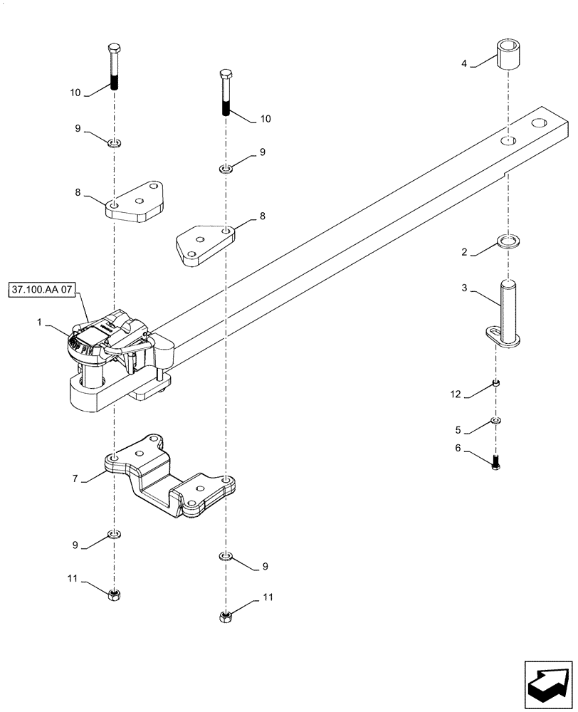 Схема запчастей Case IH QUADTRAC 580 - (37.100.AA[06]) - CAT V DRAWBAR, W/ 3 POINT HITCH (37) - HITCHES, DRAWBARS & IMPLEMENT COUPLINGS