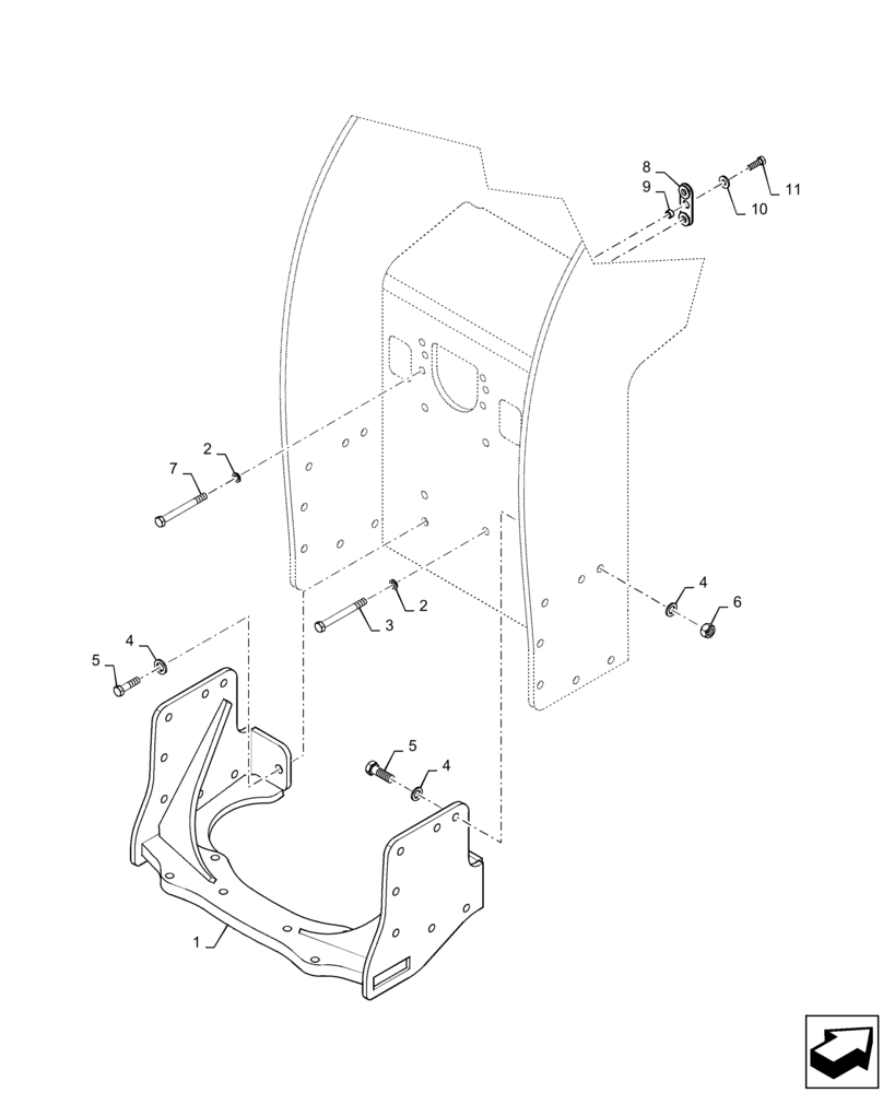 Схема запчастей Case IH QUADTRAC 540 - (37.100.AB[02]) - DRAWBAR HANGER, W/ PTO, 450, 470, 500, 540 (37) - HITCHES, DRAWBARS & IMPLEMENT COUPLINGS