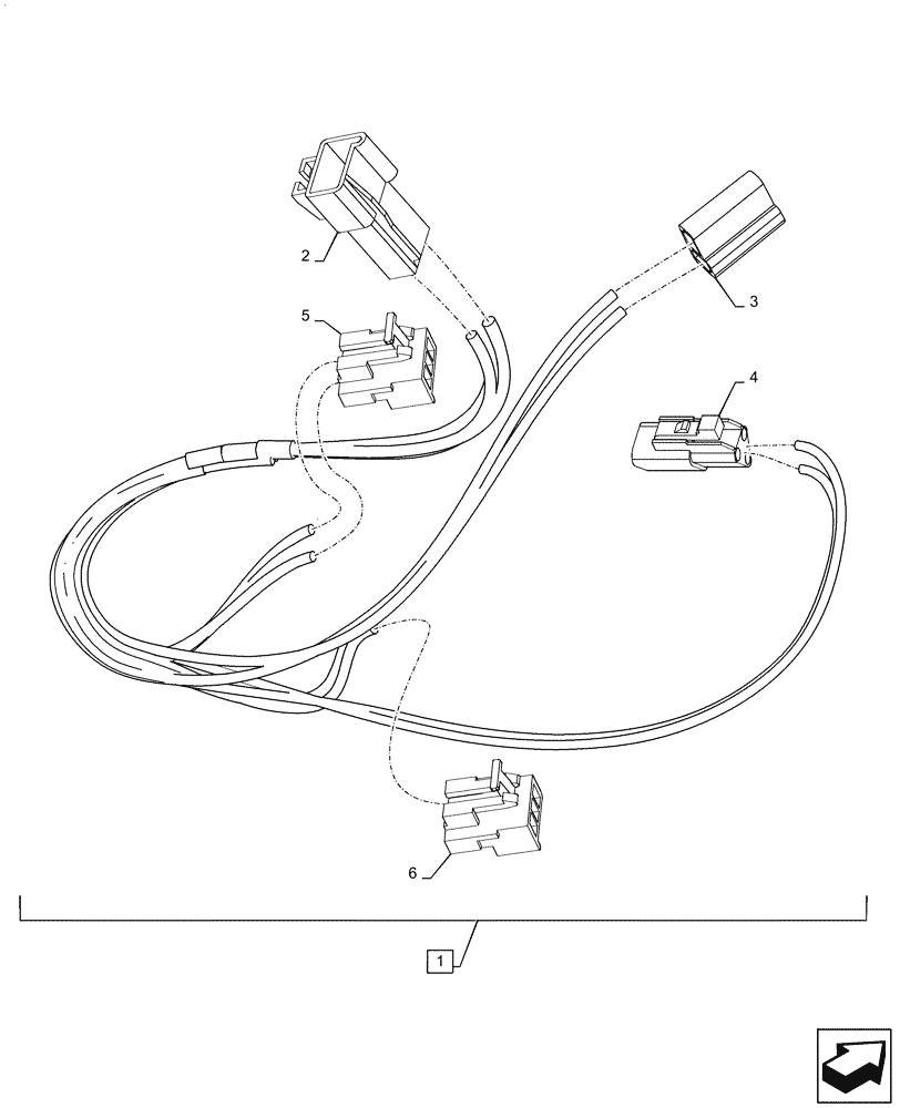 Схема запчастей Case IH MAGNUM 220 - (55.510.BM[01]) - WIRE HARNESS, AUXILIARY POWER OUTLET (55) - ELECTRICAL SYSTEMS