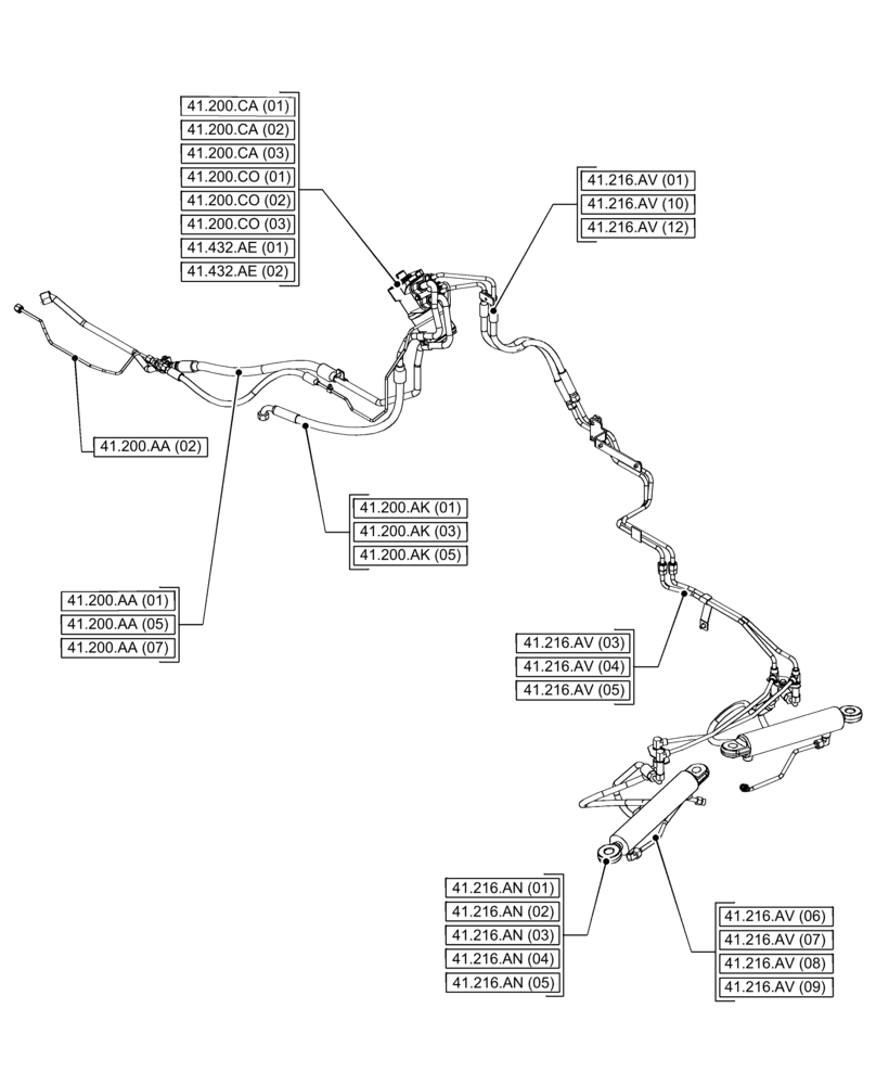 Схема запчастей Case IH PUMA 150 - (00.000.41[02]) - PICTORIAL INDEX - STEERING (00) - GENERAL & PICTORIAL INDEX