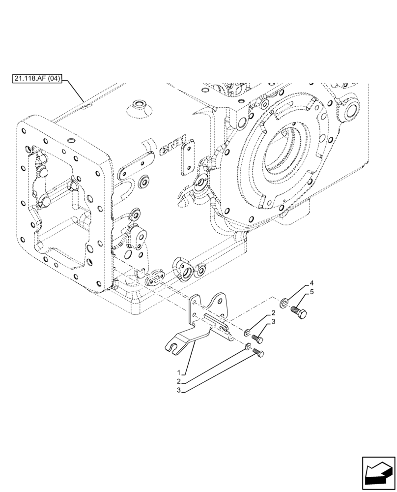 Схема запчастей Case IH FARMALL 85C - (21.130.AZ) - VAR - 390275 - TRANSMISSION, CENTRAL REDUCTION GEAR, CONTROLS (POWERSHUTTLE - HI LO) (21) - TRANSMISSION