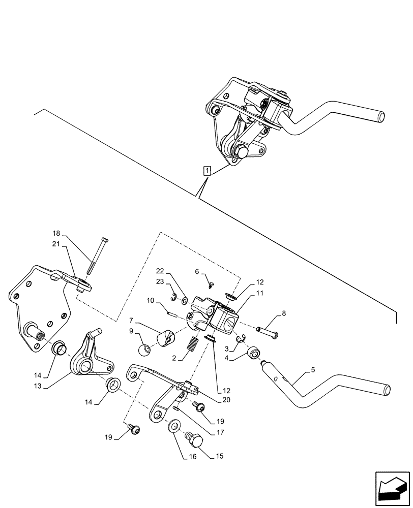 Схема запчастей Case IH FARMALL 95C - (21.130.BC[04]) - VAR - 390067, 743546, 744576 - TRANSMISSION, CONTROL LEVER, COMPONENTS (12X12) (20X20 CREEPER) (24X24) (HYD PTO) (21) - TRANSMISSION