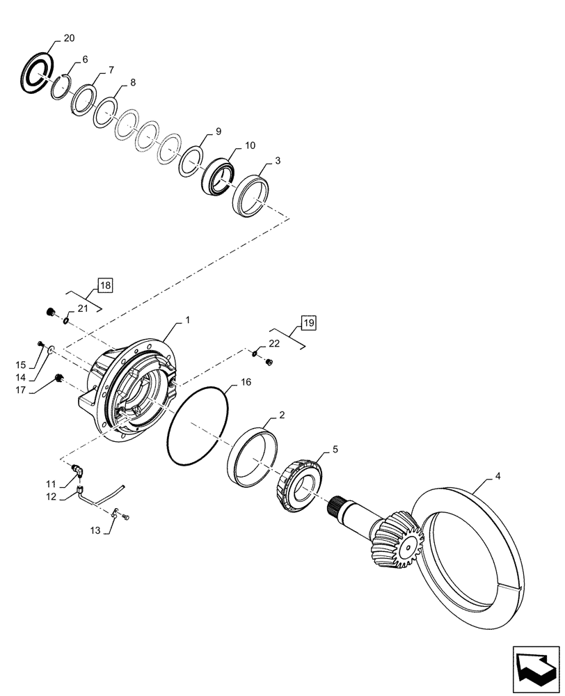 Схема запчастей Case IH QUADTRAC 620 - (27.106.AE) - CARRIER ASSY, PINION REAR (27) - REAR AXLE SYSTEM