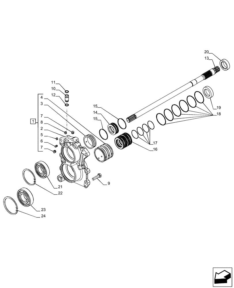 Схема запчастей Case IH PUMA 150 CVT - (21.507.AD[06]) - VAR - 391138, 758022 - TRANSMISSION, COVER, PTO SHAFT, CVT (21) - TRANSMISSION