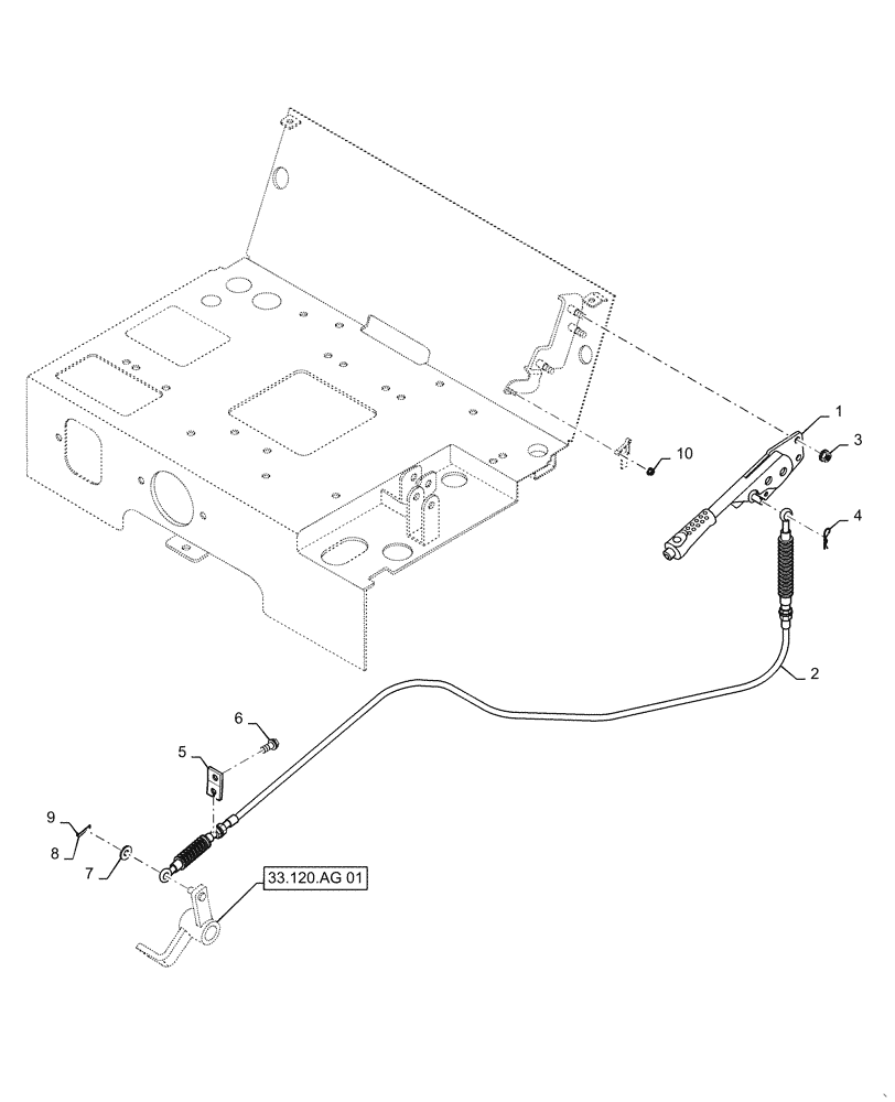 Схема запчастей Case IH FARMALL 35C - (33.110.00[02]) - PARKING BRAKE LEVER, MECH, FARMALL 30C, 35C (33) - BRAKES & CONTROLS