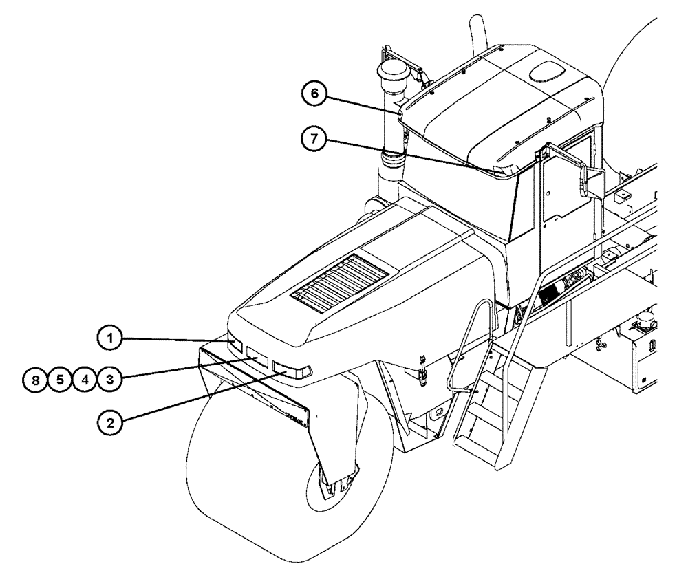 Схема запчастей Case IH FLX3300B - (08-004) - LIGHT GROUP - HOOD (06) - ELECTRICAL