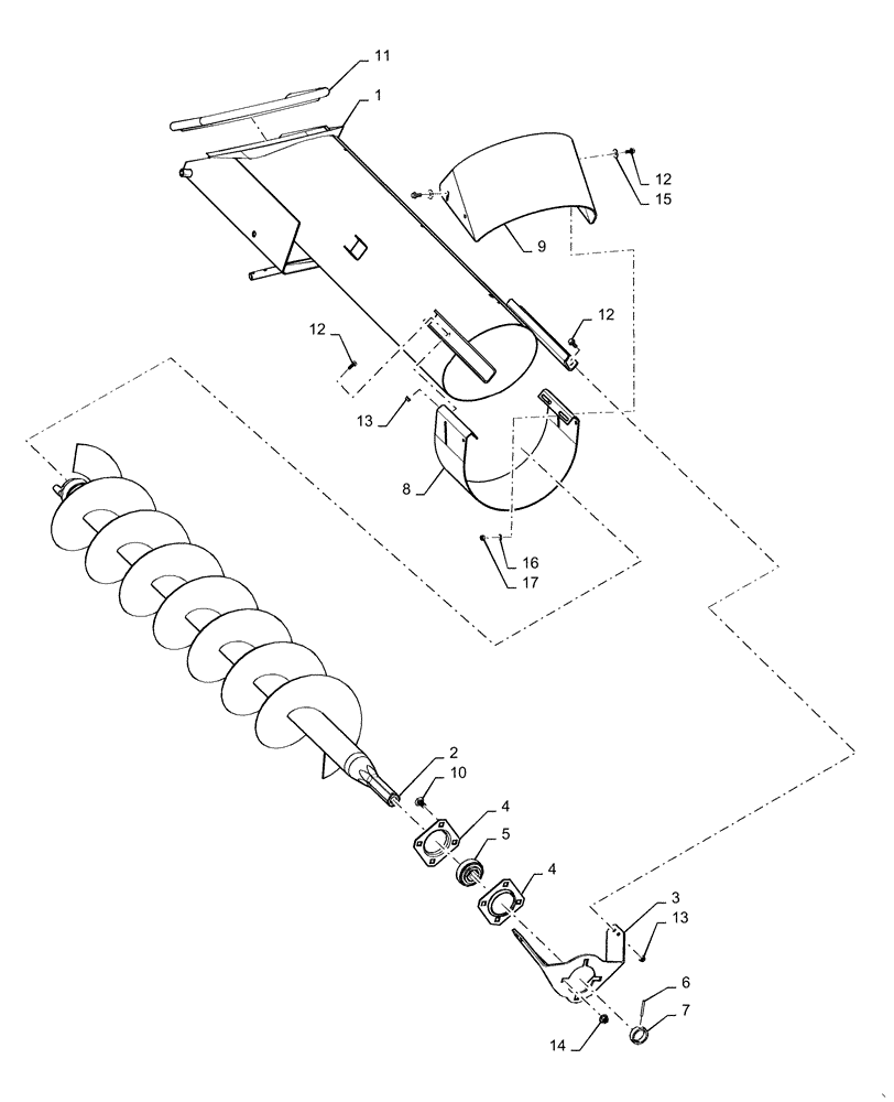 Схема запчастей Case IH 6130 - (80.101.BK[02]) - VAR 722632 - BUBBLE-UP AUGER (80) - CROP STORAGE/UNLOADING