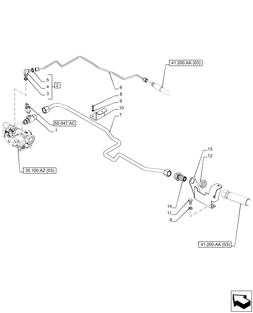 Схема запчастей Case IH PUMA 220 CVT - (41.200.AA[04]) - VAR - 337435, 337467, 337468, 337469, 391231, 758270, 758271, 758272, 758273 - STEERING VALVE, LINE, CVT (41) - STEERING