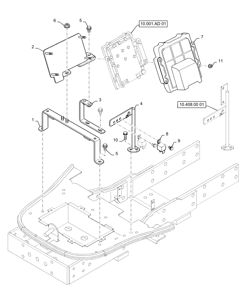 Схема запчастей Case IH FARMALL 35C - (55.512.00[04]) - ELECTRIC PANEL, ECU BRACKET, FARMALL 30C, 35C (55) - ELECTRICAL SYSTEMS