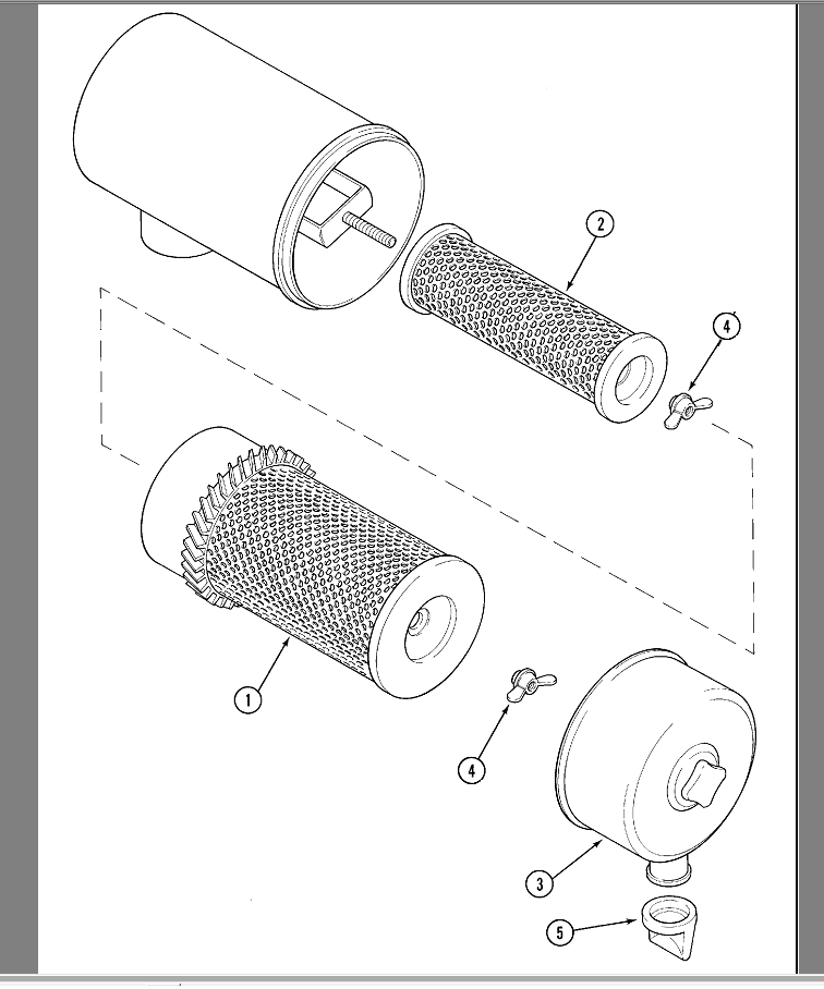 Схема запчастей Case IH 5130 - (2-008) - AIR CLEANER, 5130/5230/5140/5240 TRACTORS (02) - ENGINE