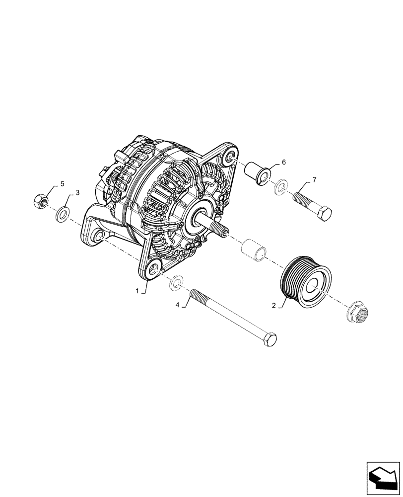 Схема запчастей Case IH STEIGER 500 - (55.301.AA[01]) - ALTERNATOR ASSY, 500, 550, 600 (55) - ELECTRICAL SYSTEMS