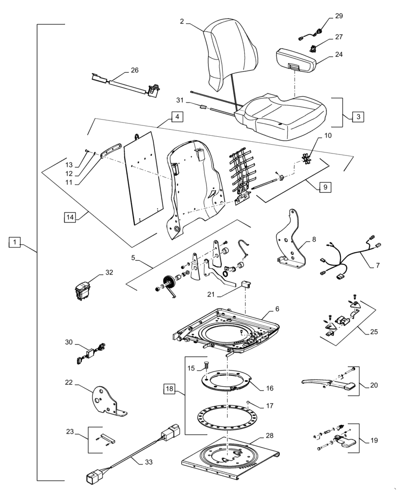 Схема запчастей Case IH MAGNUM 340 - (90.124.AH[01]) - VAR - 420010, 420012, 429373, 449058 - SEAT - CUSHION ASSEMBLY (90) - PLATFORM, CAB, BODYWORK AND DECALS