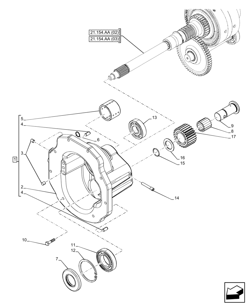 Схема запчастей Case IH FARMALL 115C - (21.154.AA[01]) - VAR - 330276, 334176 - CLUTCH (12X12 HYD PTO) (21) - TRANSMISSION