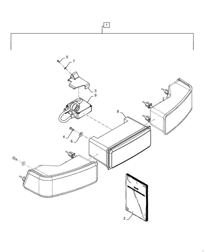 Схема запчастей Case IH MAGNUM 200 - (88.100.55[07]) - DIA KIT, TRACTOR, FRONT HID LIGHT (88) - ACCESSORIES