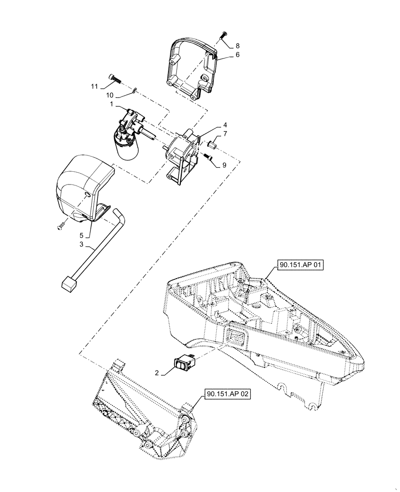 Схема запчастей Case IH MAGNUM 180 - (55.512.CS[05]) - ARMREST, ELECTRIC ADJUST (55) - ELECTRICAL SYSTEMS