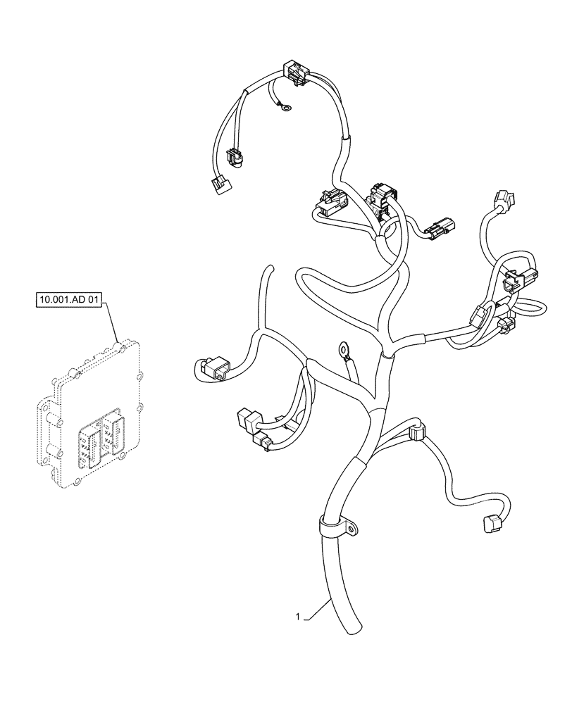 Схема запчастей Case IH FARMALL 35C - (55.015.AB[01]) - ENGINE WIRE HARNESS, FARMALL 30C, 35C (55) - ELECTRICAL SYSTEMS