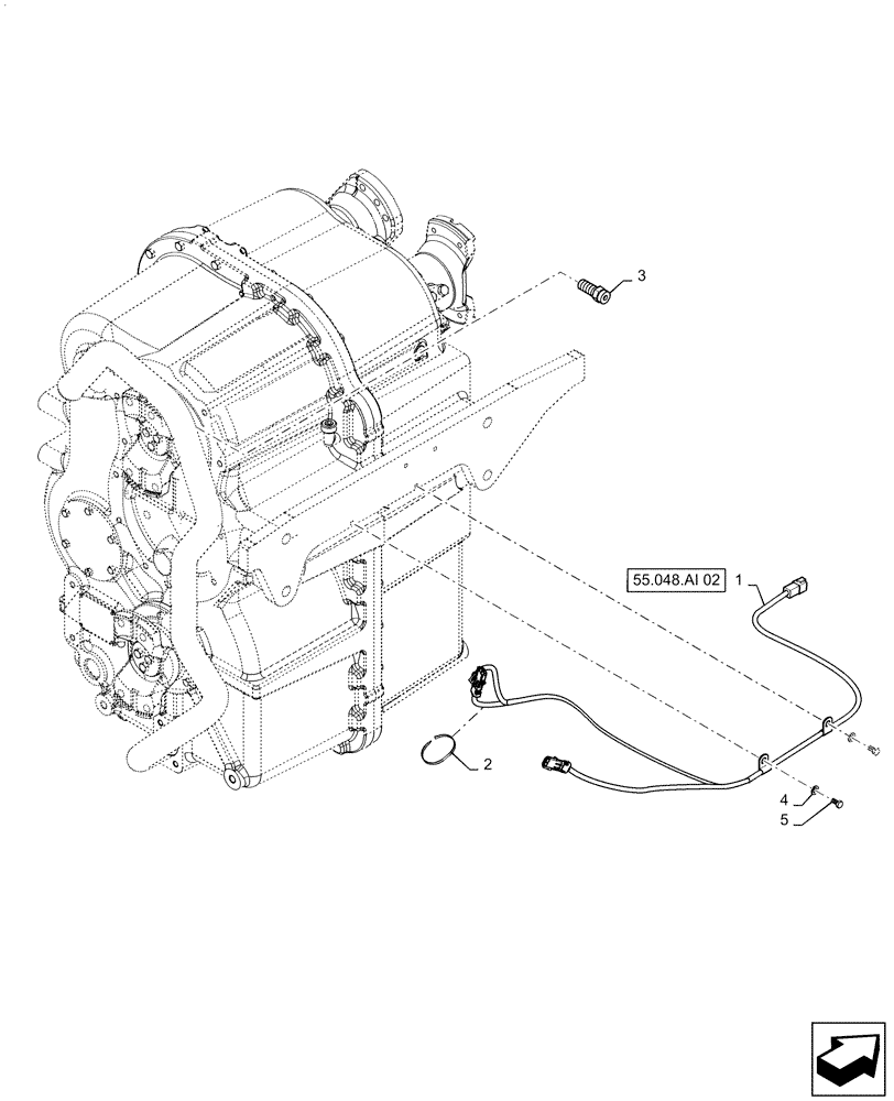 Схема запчастей Case IH QUADTRAC 580 - (55.048.AI[01]) - VAR - 420601 - PTO HARNESS MOUNTING (55) - ELECTRICAL SYSTEMS