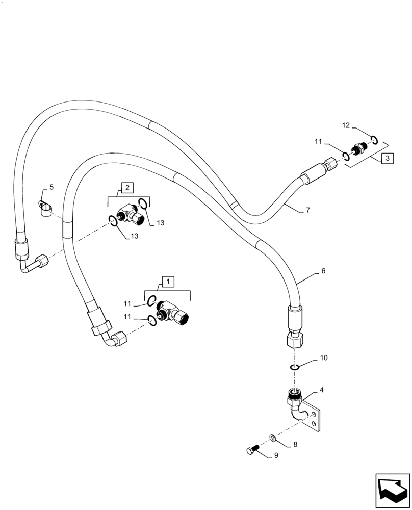 Схема запчастей Case IH STEIGER 500 - (31.104.AV) - PTO ASSY OIL LINES (31) - IMPLEMENT POWER TAKE OFF