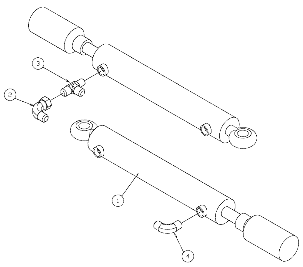 Схема запчастей Case IH 4330 - (06-006) - HYDRAULIC STEERING CYLINDER GROUP (07) - HYDRAULICS