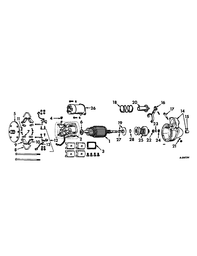 Схема запчастей Case IH 606 - (084) - ELECTRICAL SYSTEM, CRANKING MOTOR, DELCO-REMY, GASOLINE ENGINE TRACTORS (06) - ELECTRICAL SYSTEMS