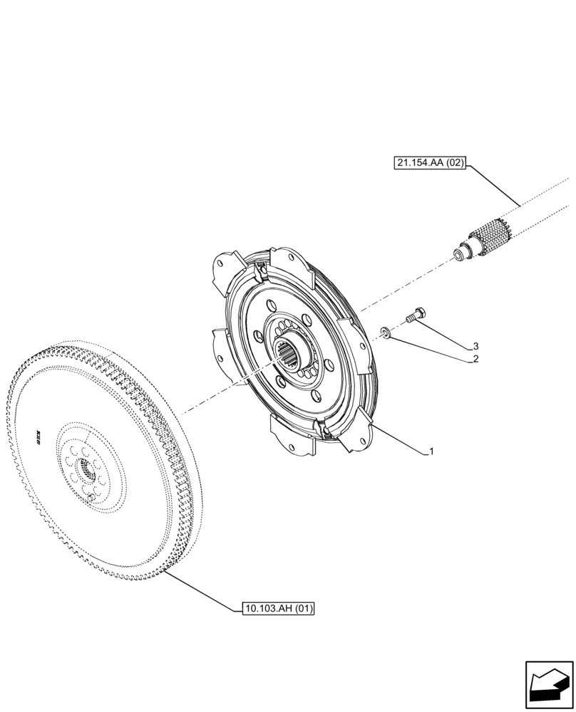 Схема запчастей Case IH FARMALL 85C - (18.112.AC) - VAR - 330276, 334176, 334177, 390275 - FLYWHEEL, DAMPER (12X12 HYD PTO) (24X24 HI-LO) (18) - CLUTCH