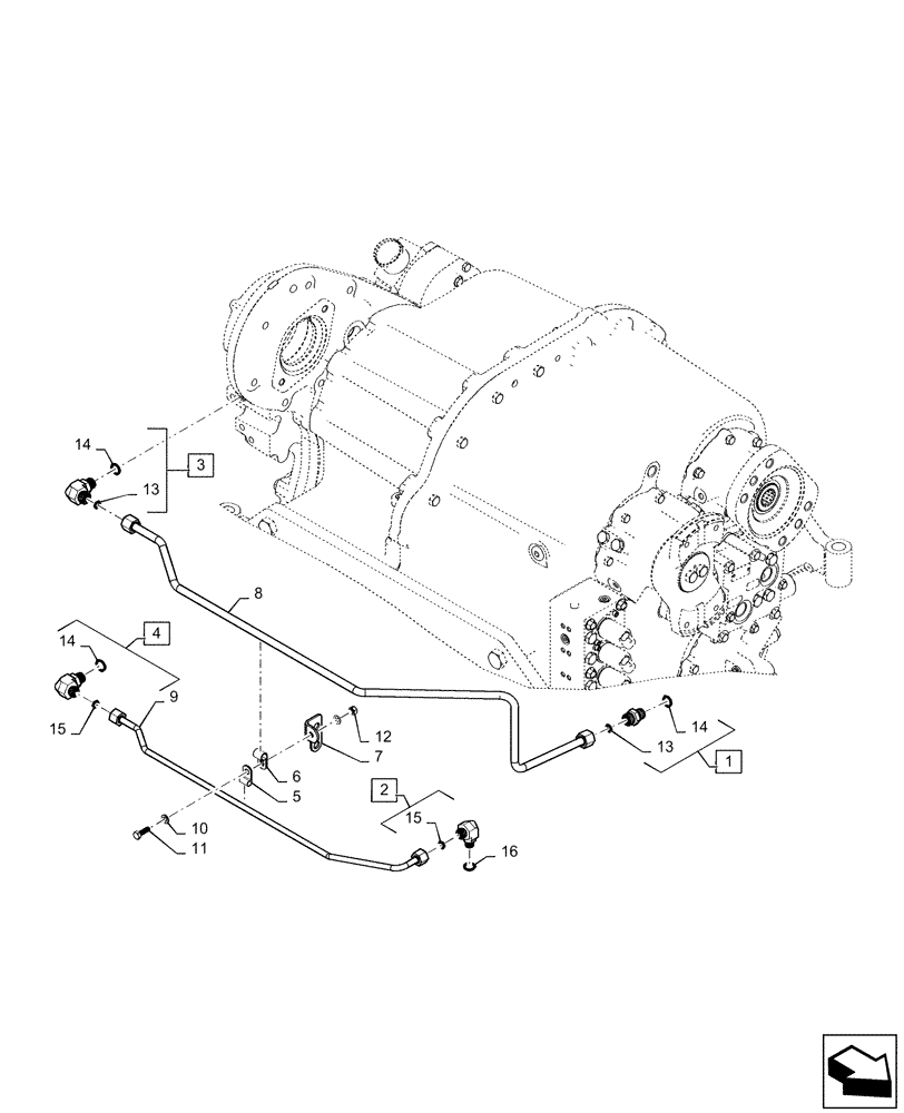 Схема запчастей Case IH STEIGER 620 - (35.220.AD[04]) - PTO DRIVE LUBE LINES, PS6, 9C, 500 SCRAPER, 540 SCRAPER, 580, 620, BSN ZFF308000 (35) - HYDRAULIC SYSTEMS