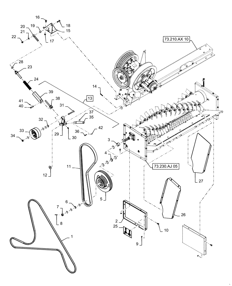 Схема запчастей Case IH 7140 - (73.230.AJ[06]) - 6 ROW FLAIL STRAW CHOPPER (73) - RESIDUE HANDLING