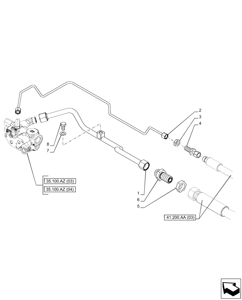 Схема запчастей Case IH PUMA 150 CVT - (41.200.AA[04]) - VAR - 391138, 758022 - STEERING VALVE, LINE, CVT (41) - STEERING