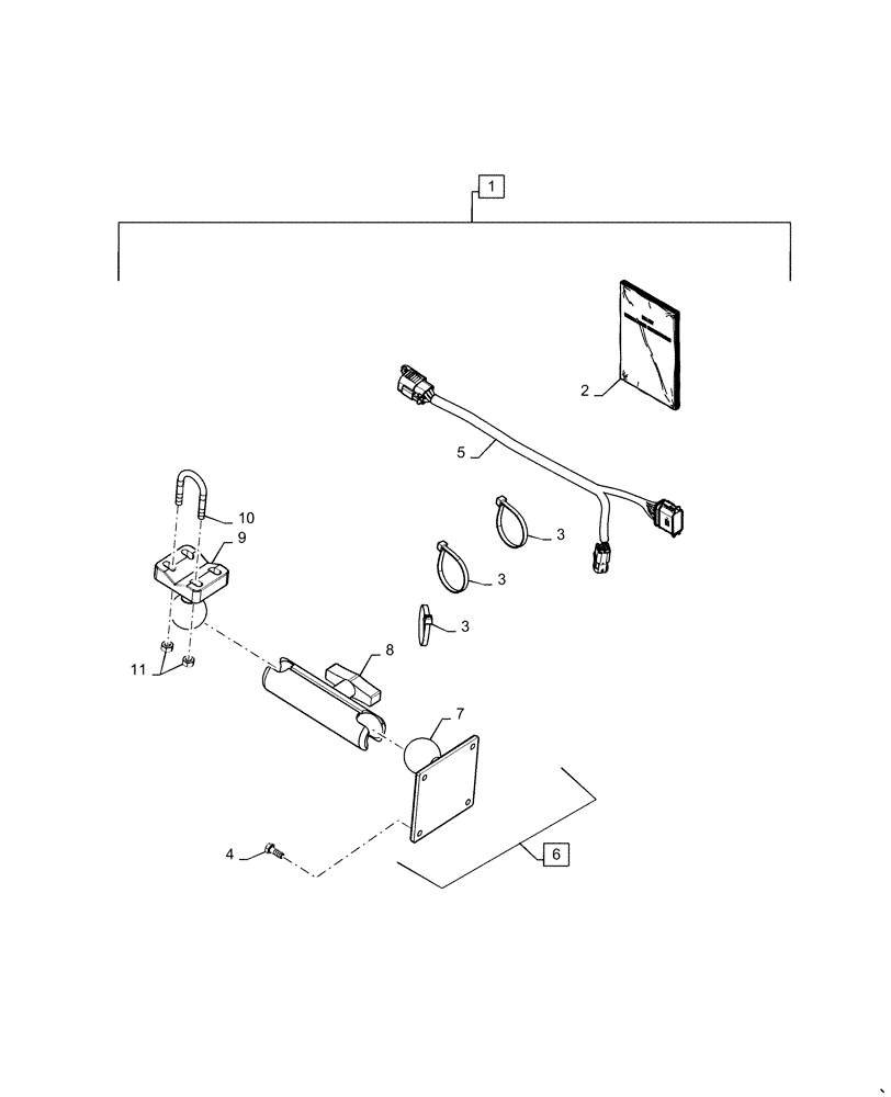 Схема запчастей Case IH MAGNUM 200 - (88.100.55[02]) - DIA KIT, TRACTOR, WINDOW BAR DISPLAY, MOUNTING PARTS (88) - ACCESSORIES