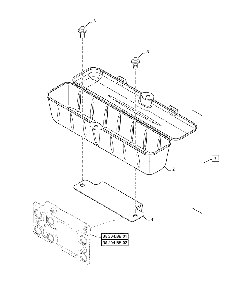 Схема запчастей Case IH FARMALL 35C - (88.100.88[01]) - TOOL BOX (88) - ACCESSORIES