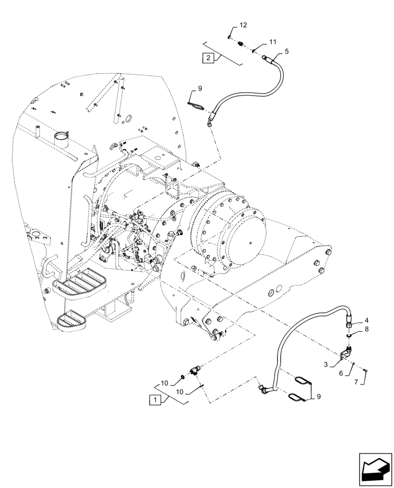 Схема запчастей Case IH QUADTRAC 470 - (31.104.AV) - PTO ASSY OIL LINES (31) - IMPLEMENT POWER TAKE OFF