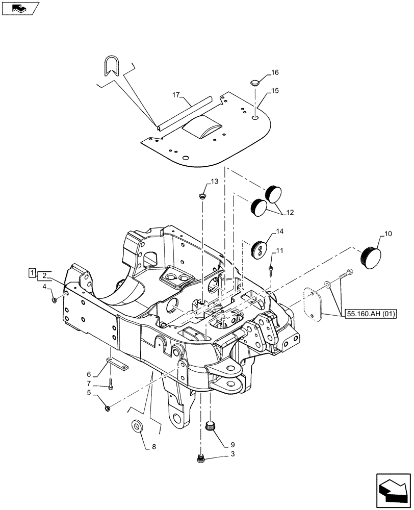 Схема запчастей Case IH MAXXUM 130 - (25.100.AV[08]) - VAR - 333648, 336831, 743699, 743700 - HYDRAULIC LIFT, SUPPORT, PTO (25) - FRONT AXLE SYSTEM