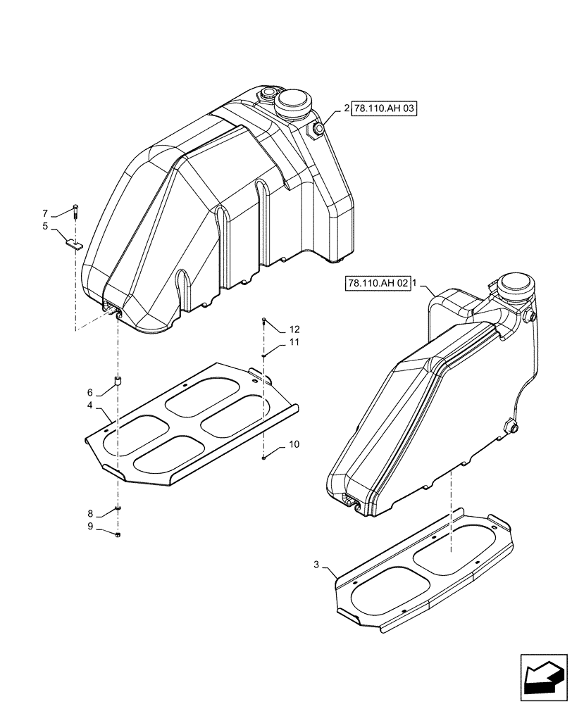Схема запчастей Case IH PATRIOT 3240 - (78.110.AH[01]) - RINSE TANKS (78) - SPRAYING