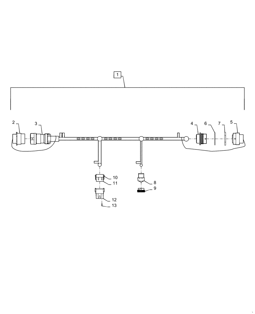 Схема запчастей Case IH 500 - (55.640.AB[01]) - COMPLETION HARNESS WITHOUT ECU (55) - ELECTRICAL SYSTEMS