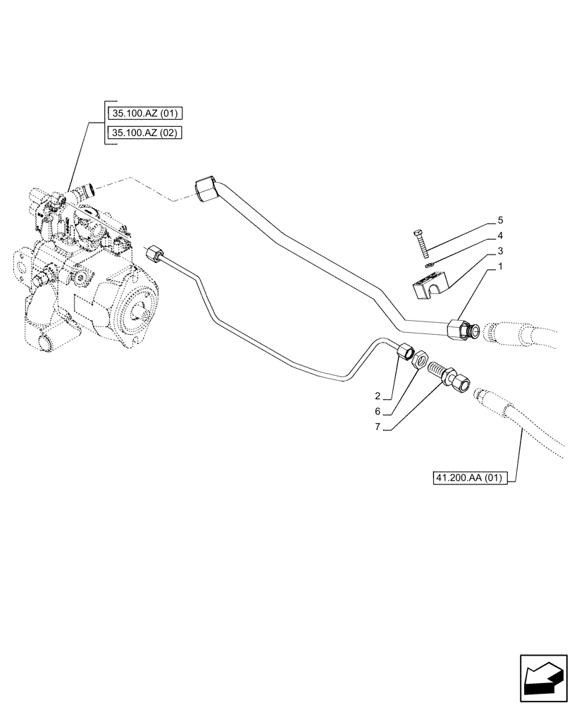 Схема запчастей Case IH PUMA 165 - (41.200.AA[02]) - VAR - 391136, 758011, 758012, 758013, 758014, 758015, 758016, 758017, 758018, 758019, 758020, 758021 - STEERING VALVE, LINE, POWERSHIFT (41) - STEERING