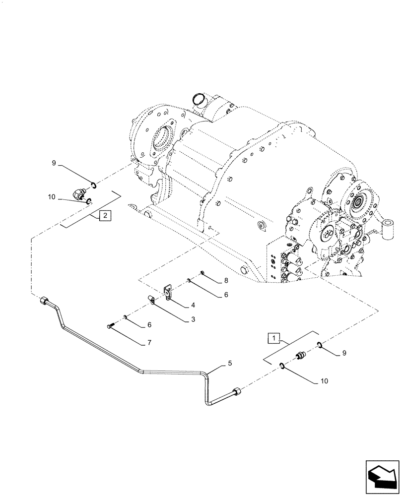 Схема запчастей Case IH QUADTRAC 620 - (35.220.AD[03]) - MEGA FLOW HYDRAULIC PUMP LUBE LINES, PS6, 9C, 500 SCRAPER, 540 SCRAPER, 580, 620, BSN ZFF308000 (35) - HYDRAULIC SYSTEMS