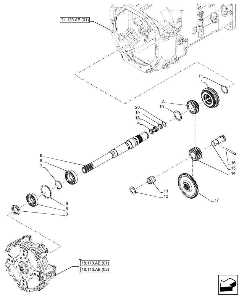 Схема запчастей Case IH FARMALL 115C - (21.148.AA) - VAR - 390067, 743546, 744576 - TRANSMISSION, SYNCHRONIZER (8X8) (12X12) (12X12 CREEPER) (21) - TRANSMISSION