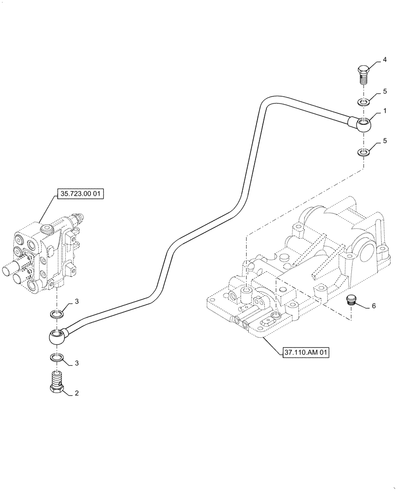 Схема запчастей Case IH FARMALL 35C - (35.100.00[07]) - HYDRAULIC LINES, FARMALL 30C, 35C (35) - HYDRAULIC SYSTEMS