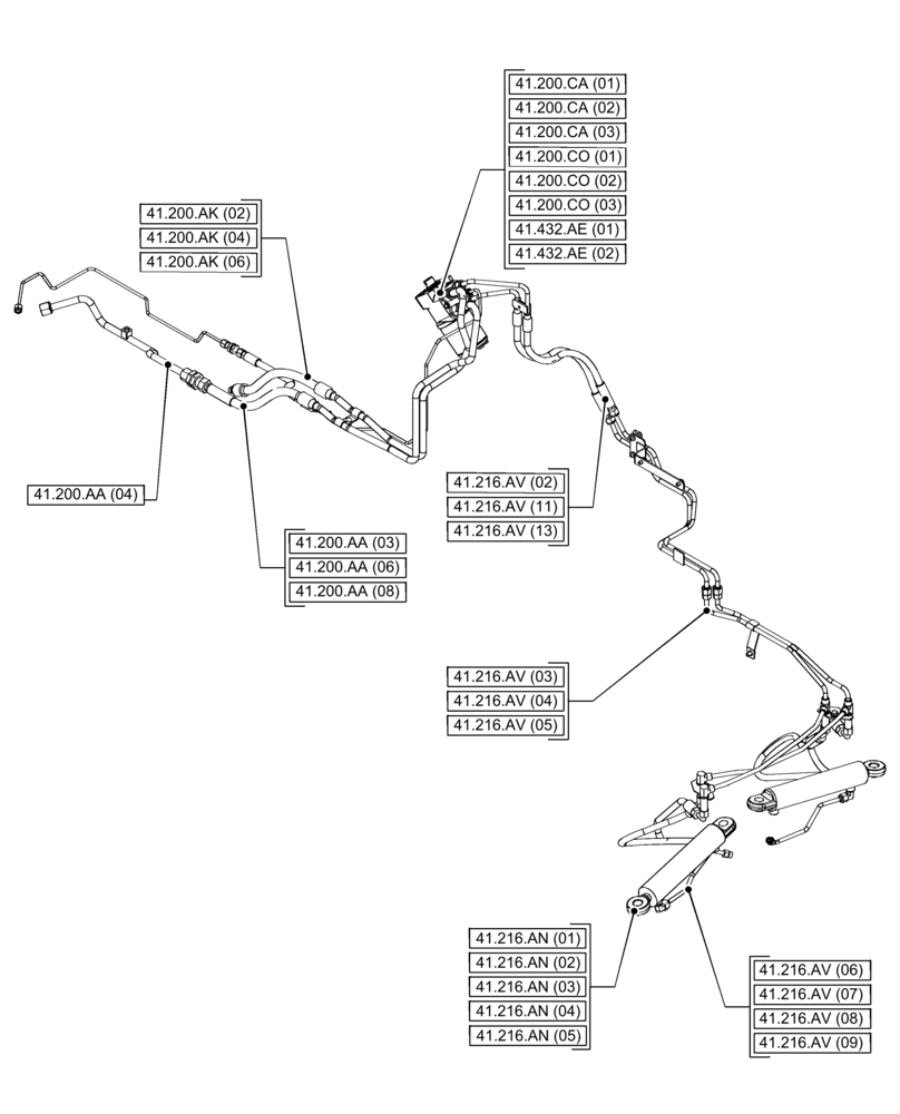 Схема запчастей Case IH PUMA 165 CVT - (00.000.41[02]) - PICTORIAL INDEX - STEERING (00) - GENERAL & PICTORIAL INDEX