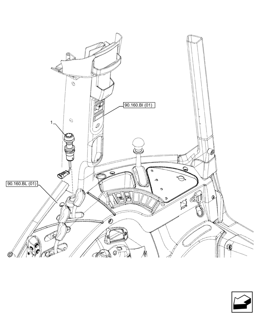 Схема запчастей Case IH FARMALL 85C - (55.522.AG) - VAR - 330276, 334176, 334177, 390275 - REAR, PTO, CONTROLS, SWITCH (55) - ELECTRICAL SYSTEMS