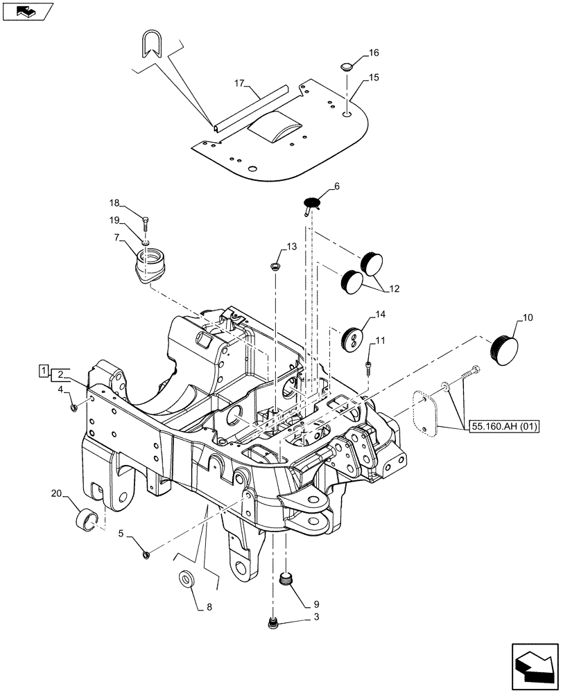 Схема запчастей Case IH MAXXUM 130 - (25.100.AV[09]) - VAR - 334648, 335831, 337831, 743699, 743700 - HYDRAULIC LIFT, SUPPORT, PTO (25) - FRONT AXLE SYSTEM