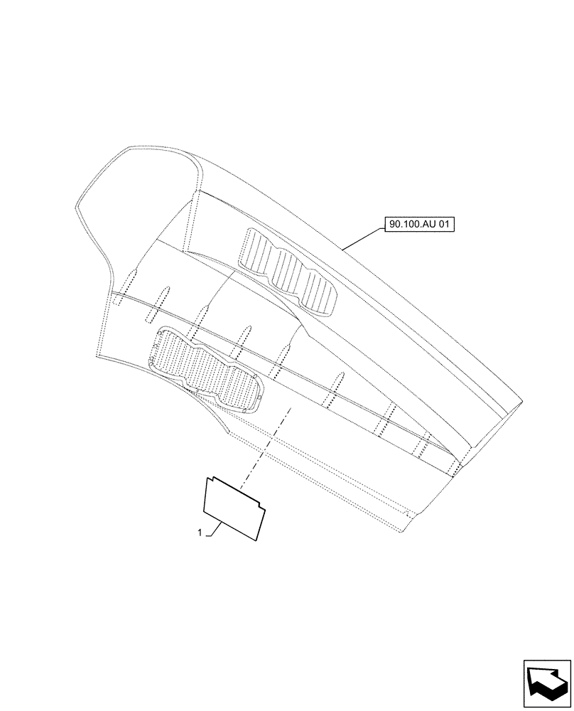 Схема запчастей Case IH MAGNUM 180 - (90.100.AJ[01]) - HEAT SHIELD, HOOD, NA (90) - PLATFORM, CAB, BODYWORK AND DECALS