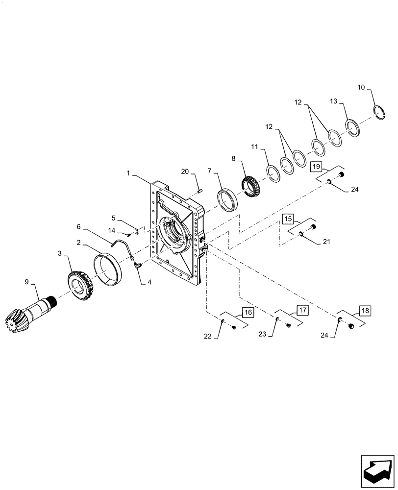 Схема запчастей Case IH STEIGER 420 - (27.106.AC[02]) - VAR - 424823, 424824, 424268 - REAR AXLE PINION CARRIER COVER (27) - REAR AXLE SYSTEM