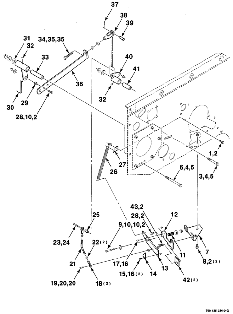 Схема запчастей Case IH RS561A - (6-020) - TWINE CUTOFF ASSEMBLY (14) - BALE CHAMBER