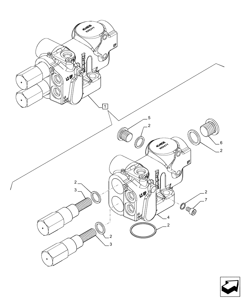 Схема запчастей Case IH PUMA 165 - (35.100.AZ[05]) - VAR - 391155, 758038, 758041, 758043 - PRIORITY VALVE, COMPONENTS (35) - HYDRAULIC SYSTEMS