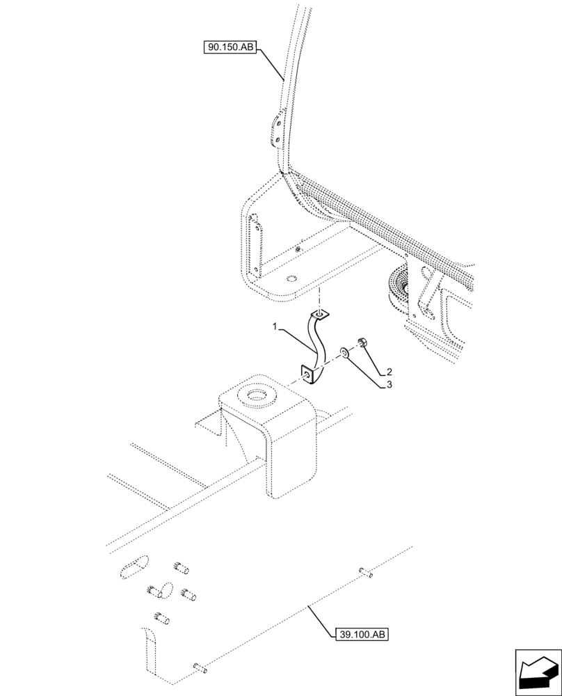 Схема запчастей Case IH FARMLIFT 742 - (55.100.BE[02]) - GROUND CABLE, FRAME (55) - ELECTRICAL SYSTEMS