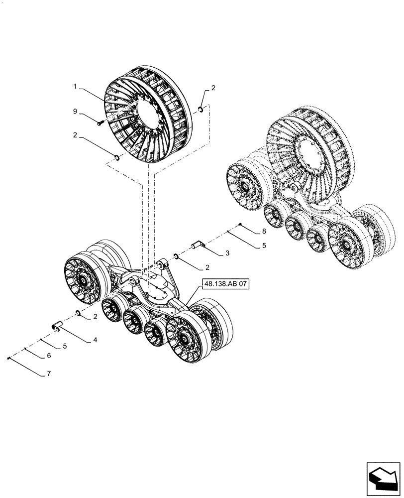 Схема запчастей Case IH QUADTRAC 420 - (48.138.AB[06]) - TRACK ASSY, UNDERCARRIAGE, WIDE (48) - TRACKS & TRACK SUSPENSION