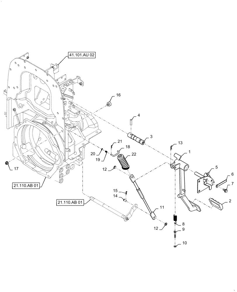 Схема запчастей Case IH FARMALL 35C - (18.100.AF[01]) - CLUTCH PEDAL, FARMALL 30C, 35C (18) - CLUTCH